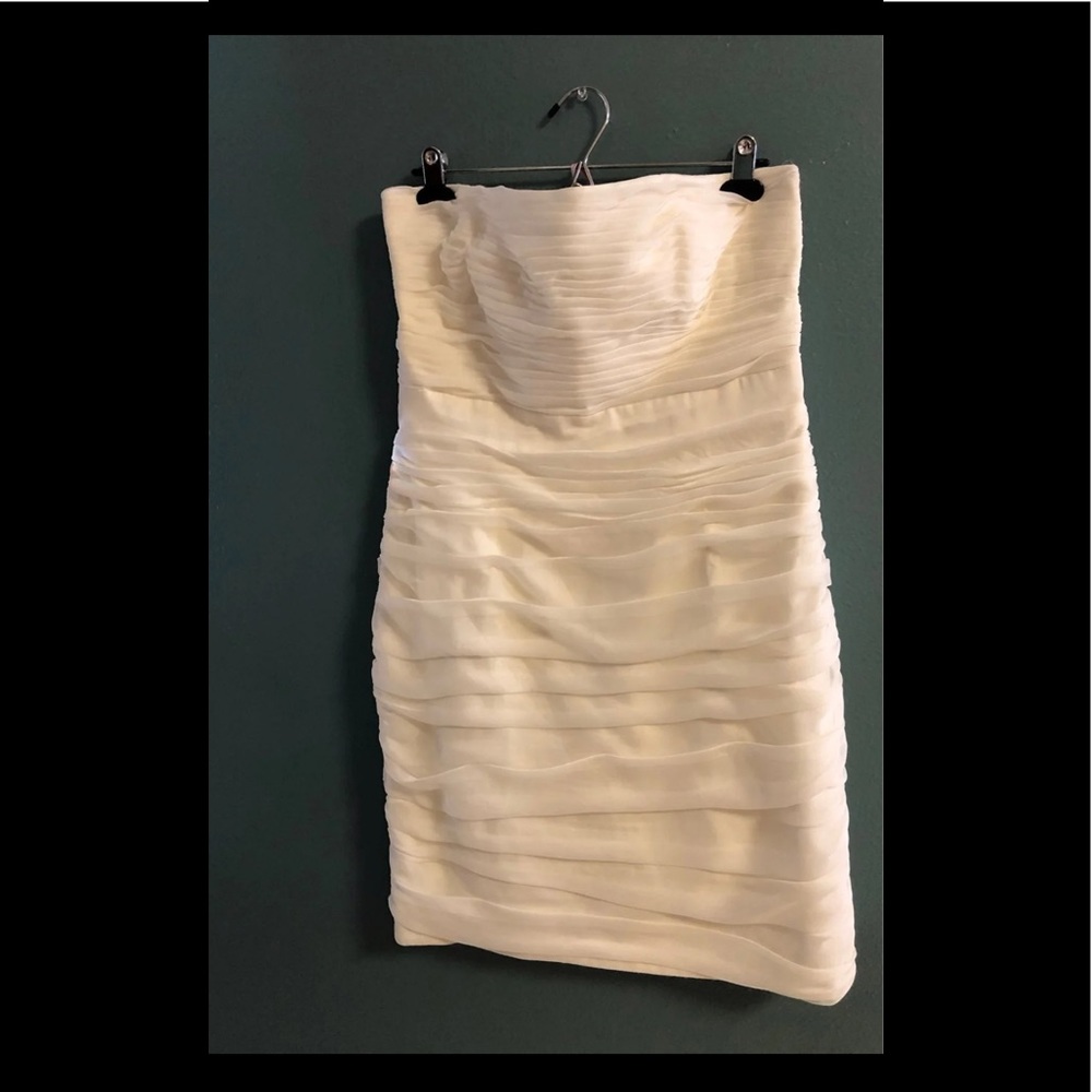 Cream Monique Lhuiller bridesmaid dress